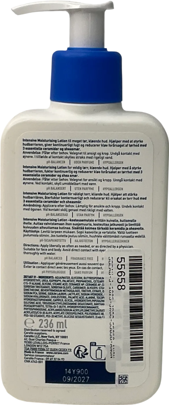 Cerave Intensive Moisturising Lotion For Very Dry Skin 236ml