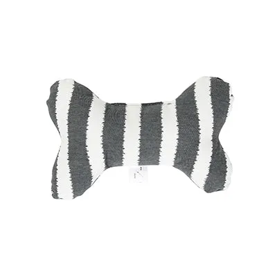 Toy - Bone Shape, soft - Charcoal Hamptons Stripe